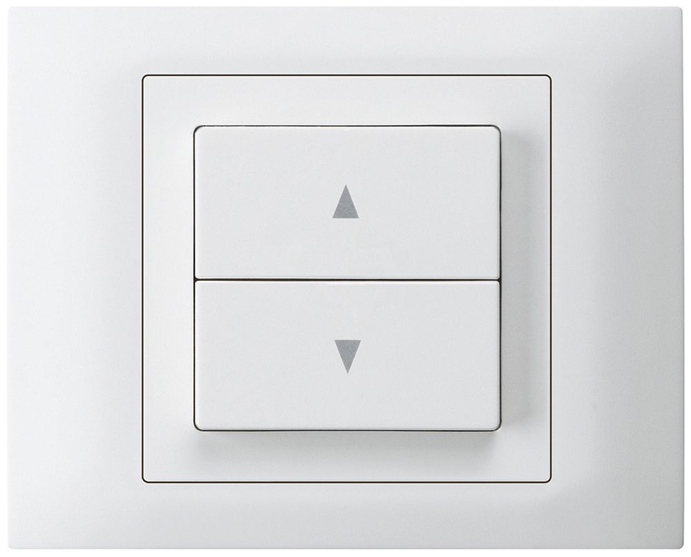 EB-Storentaster kallysto Bauart T mit EB-Dose G3 Abdeckrahmen steckbar weiss