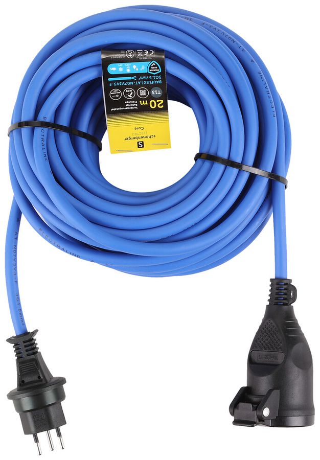 Cavo di prolunga Schönenberger gomma T13/T13 3×1.5mm² 10A IP55 20m blu