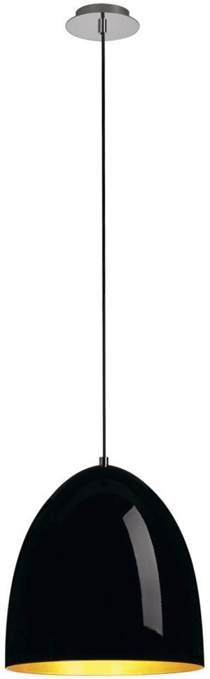 Lampada a sospensione SLV PARA CONE 30 E27 60W tonda IP20 nero/oro