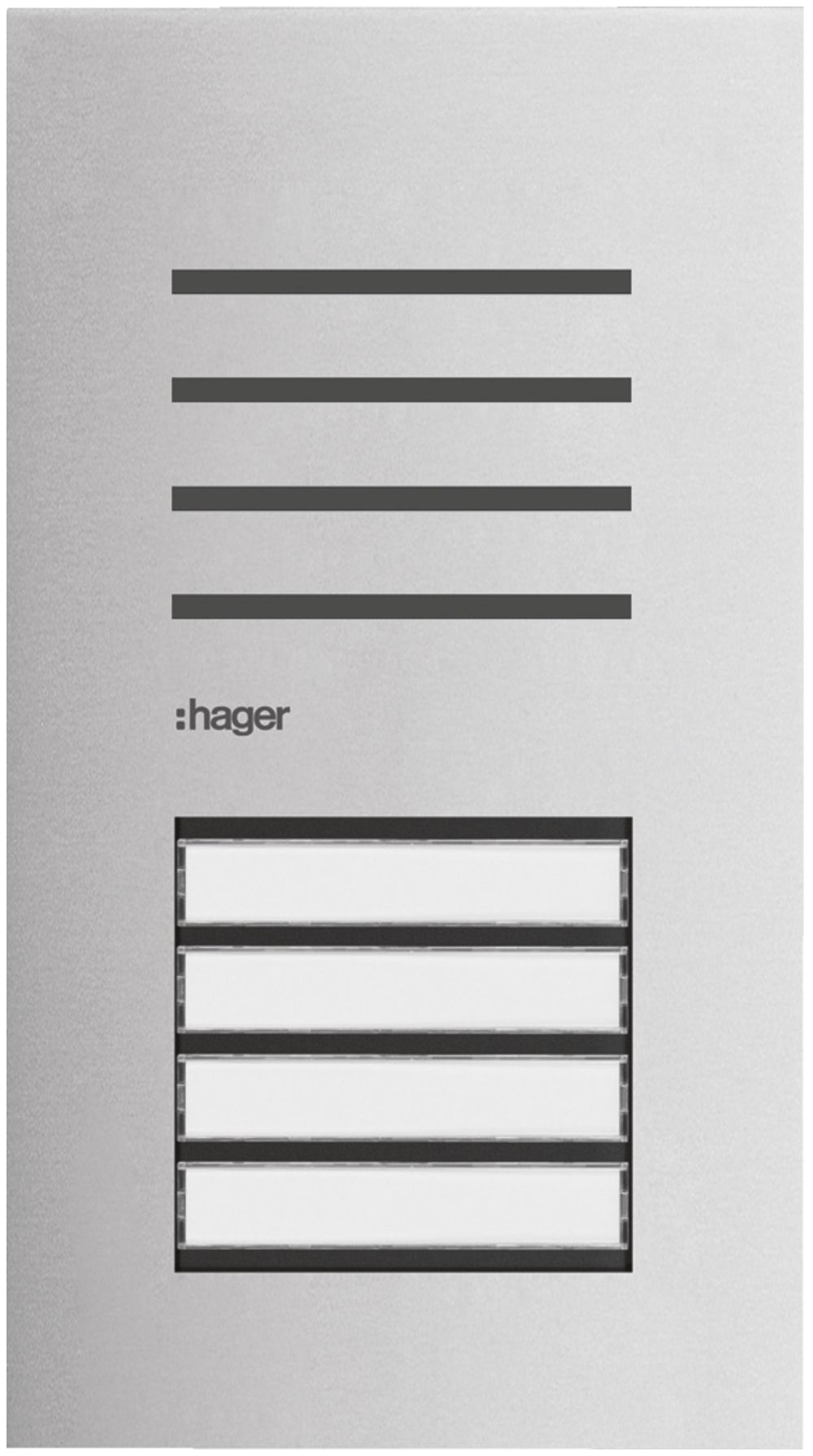 Aussenstation Audio Hager elcom.one 2-Draht für 4Wohnungen Edelstahl