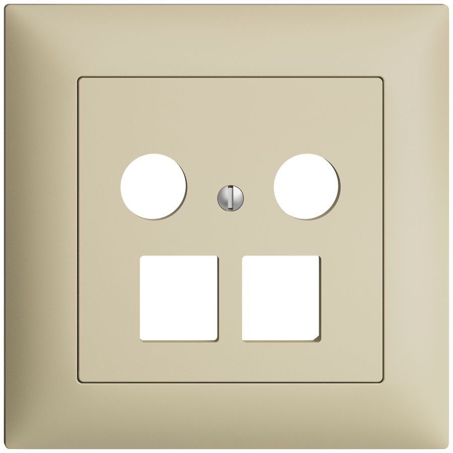 Kit d.recouvrement ENC Edue FMI, p.prise multimédia, p.2×RJ45 Keystone vanille