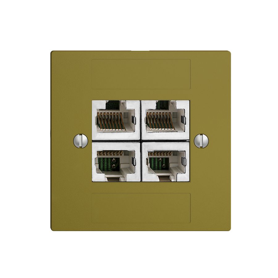 UP-Dose 4×RJ45/s 4P getr. EDIZIOdue olive ITplus