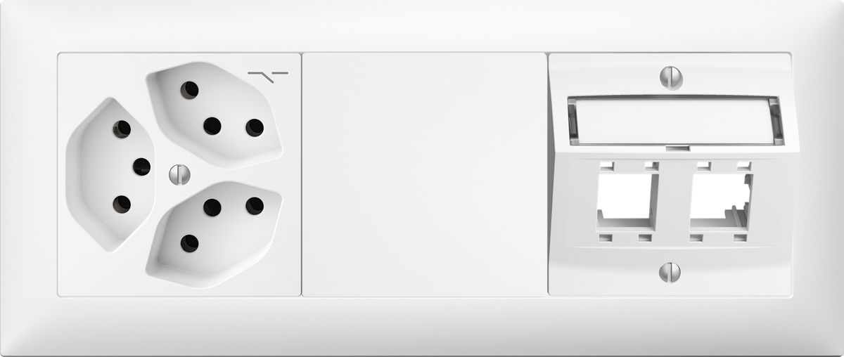 Combinazione INC Edue 1×3, 3xT13 1s + Copertura + Kit m.p.2×RJ45 bi