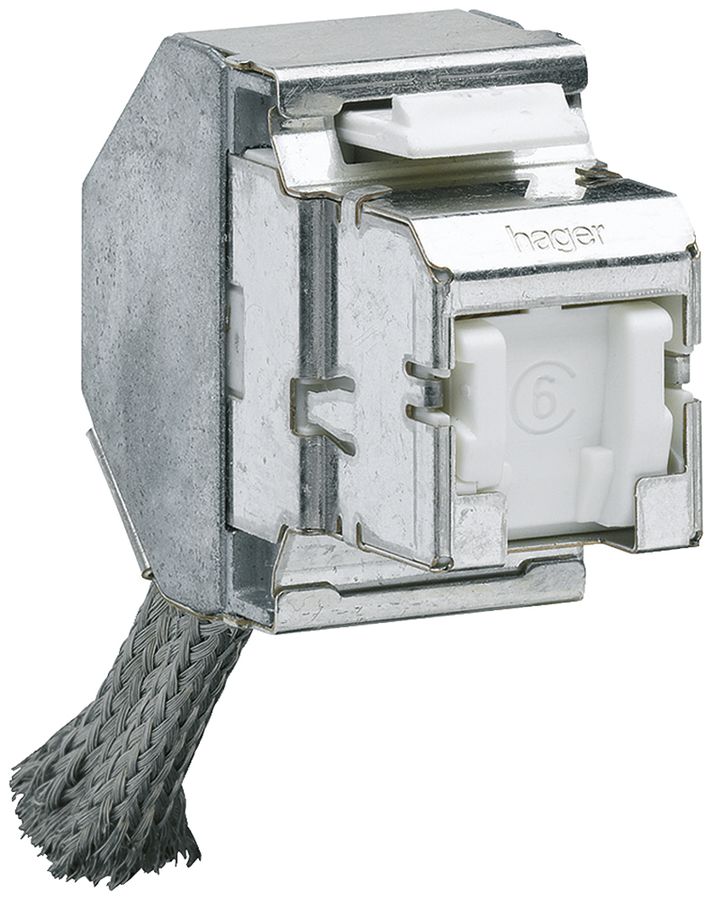Einsatz Hager Kat.6 RJ45/s zu Keystone-Modul weiss