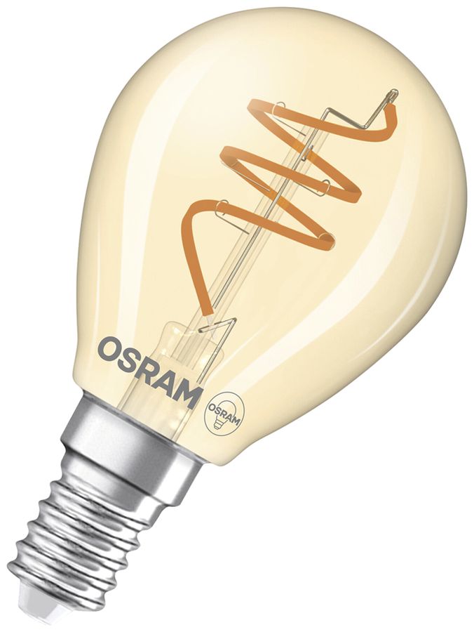 Lampada LED Osram Vintage 1906 E14 4.9W 470lm 2200K REG Ø45×80mm oro