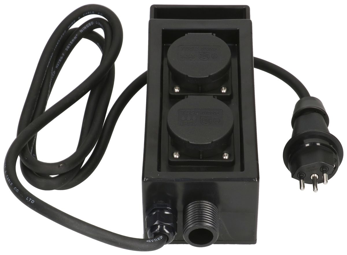 Gartensteckdose MH Erdspiess 2×T13 ABS 1.5m mit T13 10A