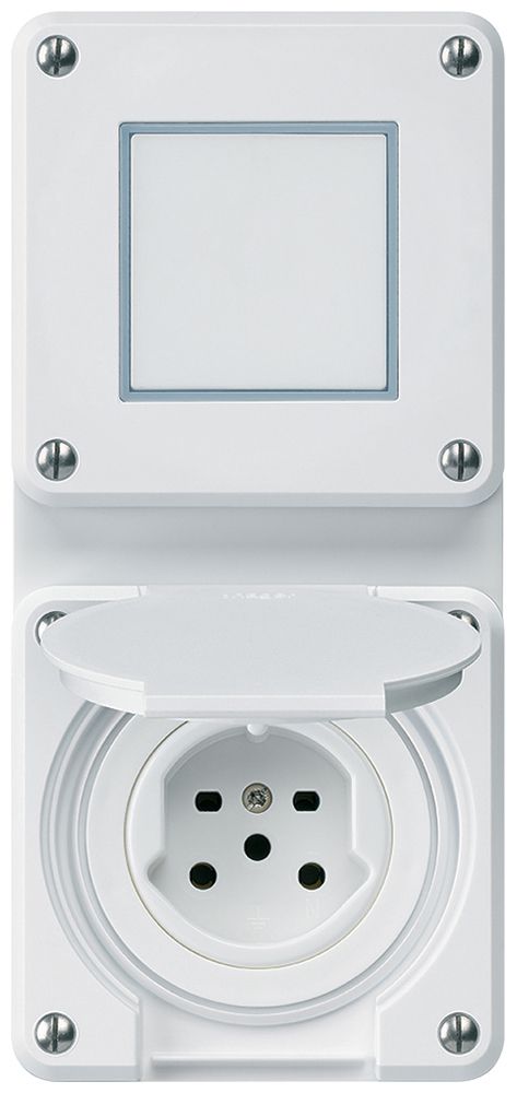 Combi INC 2×1 HA robusto sch3/tipo 15 c.morsetti a innesto c.coperchio bianco