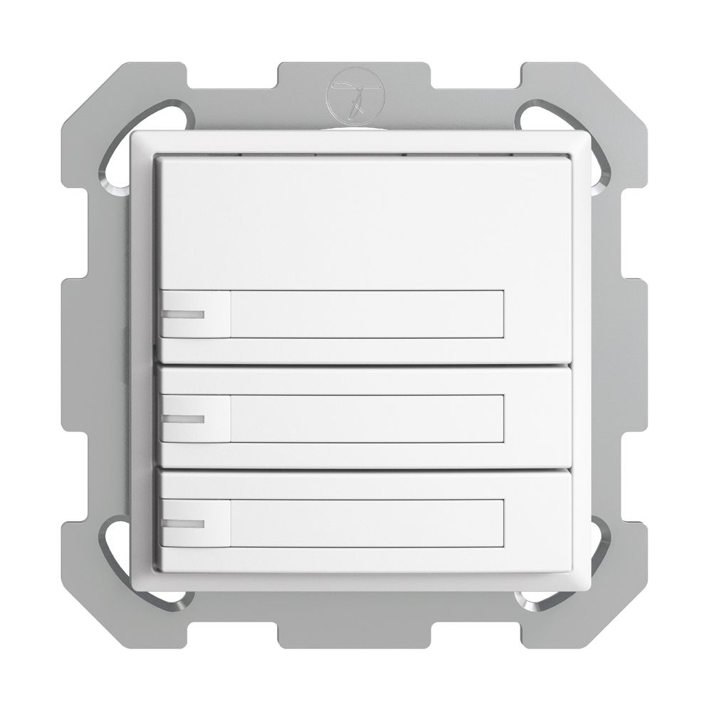 UP-KNX-Taster RGB EDUE, 250mW, m.RGB-LED, m.Papier., 3×Taste, 1×Tastenb., ws
