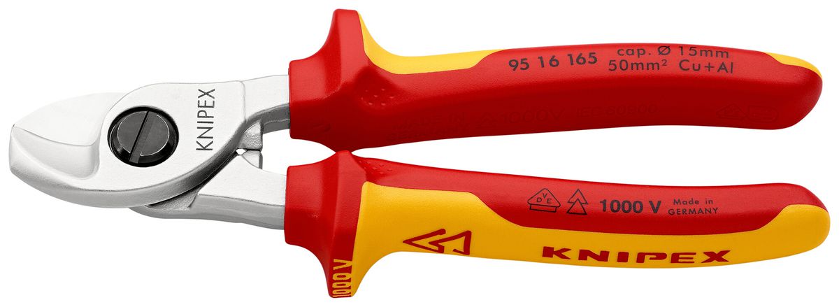 Kabelschere KNIPEX für Ø15mm max VDE 165mm