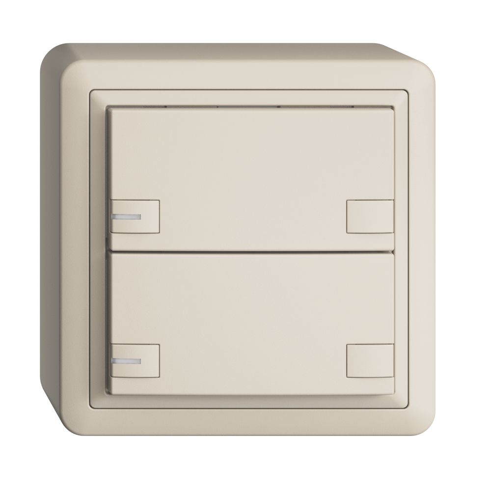 Poussoir KNX RGB AP EDUE, 250mW, a.LED RGB, 2×poussoir, comm.2×touches, crema