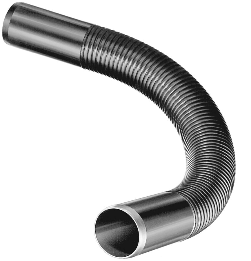 Bogen Symalit flexibel PE 90° kurz 112/100 schwarz r=1080mm KRBF