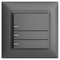 Poussoir KNX RGB ENC EDUE FMI, 250mW, a.LED RGB, 3×poussoir, comm.1×touche, grf