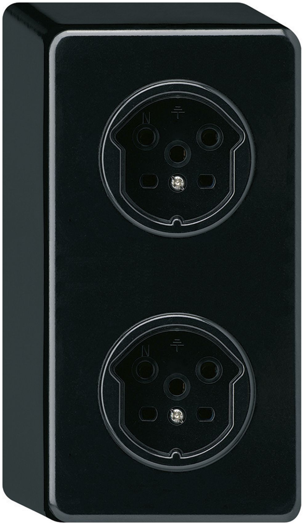 AP-Kombination 2×1 basico 2×Typ 15 mit Schraubklemmen schwarz