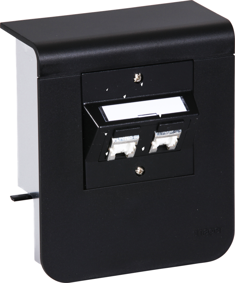 Supporto d'apparecchio Hager per SL20055 nero, 2×cat.6