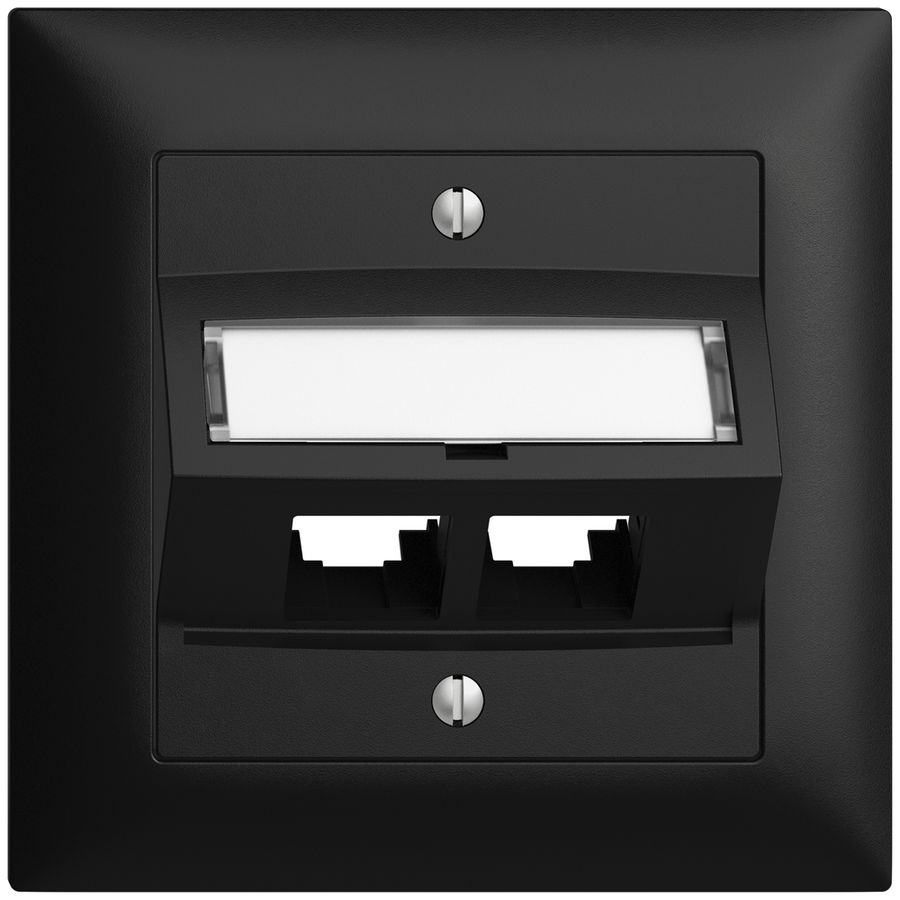 Kit di montaggio INC S-One EDIZIOdue FMI per 2×RJ45 obliquo, nero