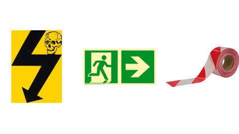 Warnschilder, Warnbänder