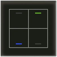 UP-Taster KNX RGBW MDT GTL-4T0S.02S 4T/4B Temp Glas schwarz "neutral"