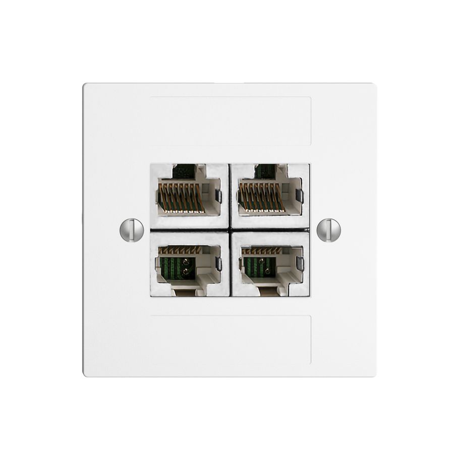 Insert pour prise de raccordement ENC 4×RJ45/s 4P sép.EDIZIOdue blanc ITplus