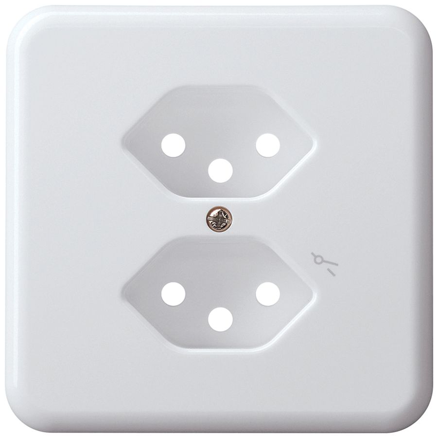 Plaque de recouvrement 2×type 13/1 basico blanc avec sécurité enfants