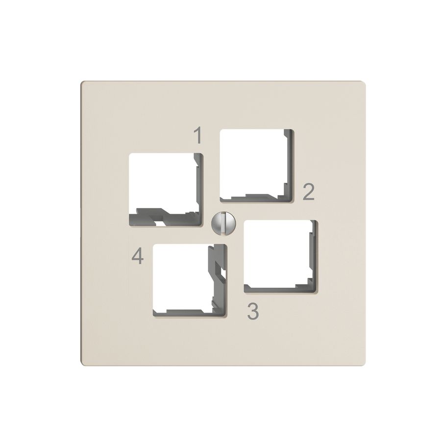Kit de montage EDIZIOdue EASYNET S-One, pour 4×RJ45, sortie droite, crema