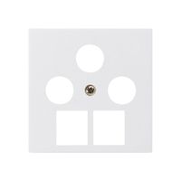 Placca frontale kallysto 3×coassiale/2×RJ45 bianco