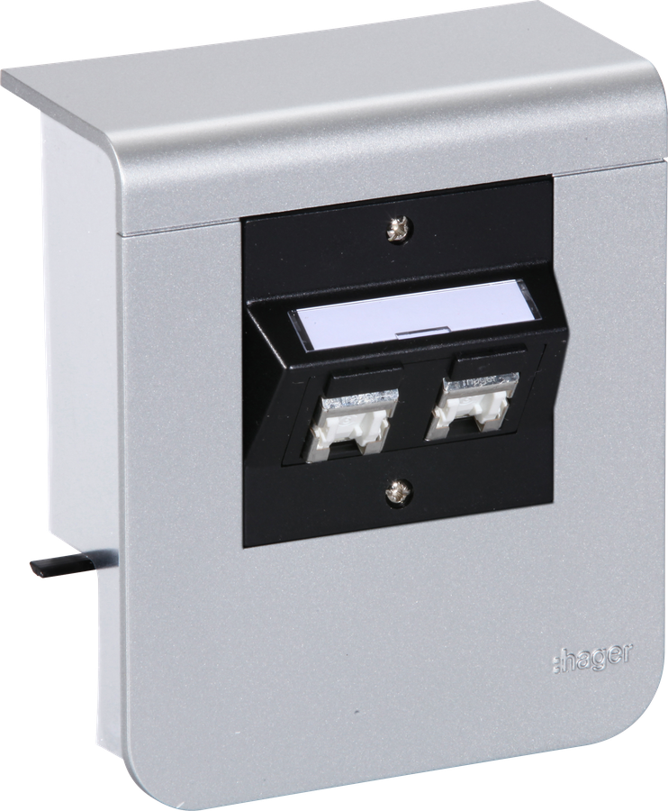 Geräteträger Hager für SL20055 Dekor Aluminium, 2×Kat.5e