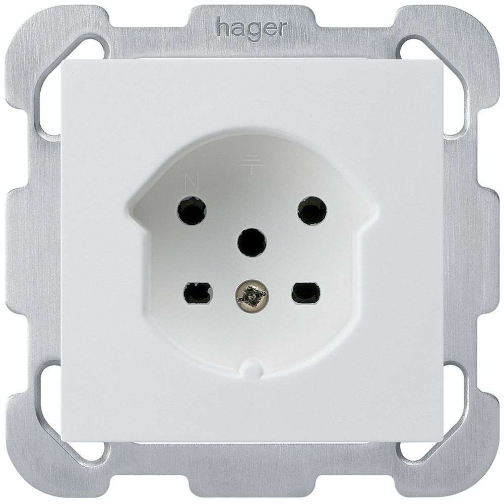 Prise ENC kallysto T15 blanc bornes à vis avec plaque de fixation