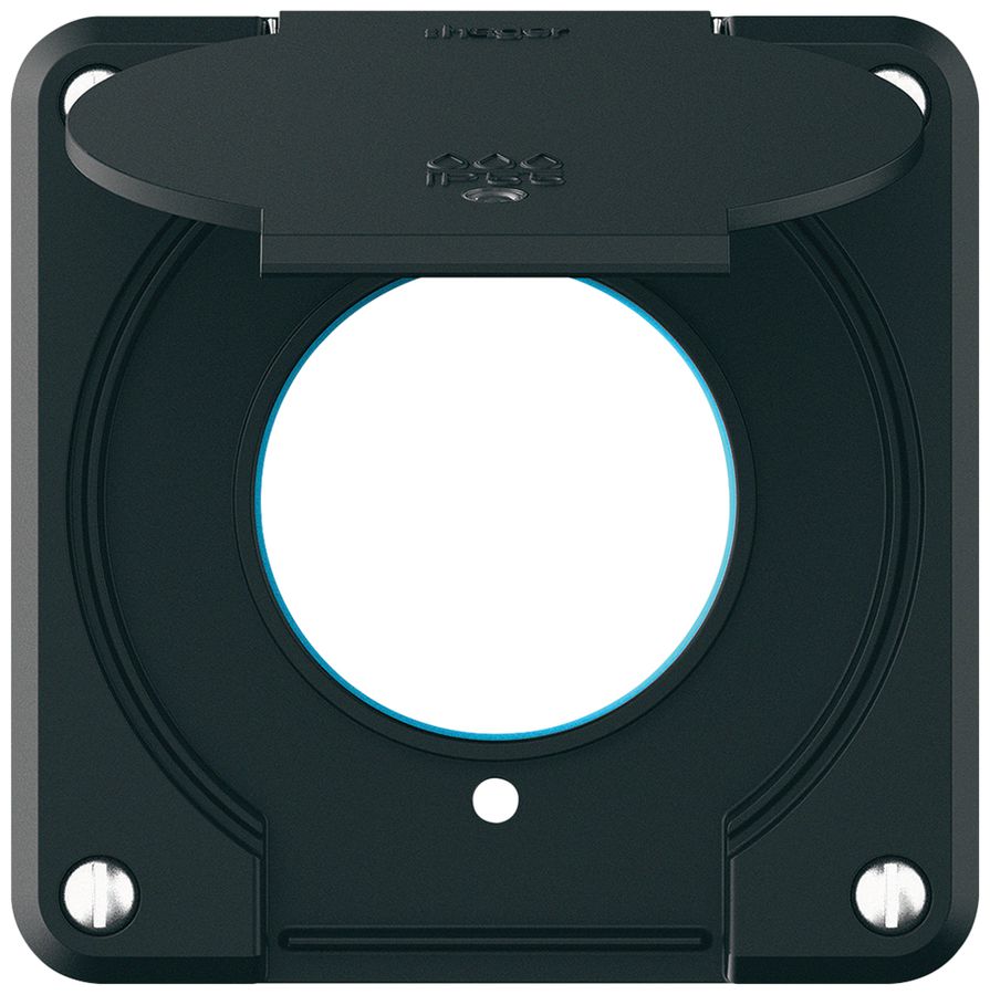 Oberteil robusto für Steckdose IP55 mit Runddichtung & Linse schwarz