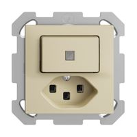 Comb. lum. INC A-R/1L+T23 EDIZIOdue vanille, con lente, LED giallo