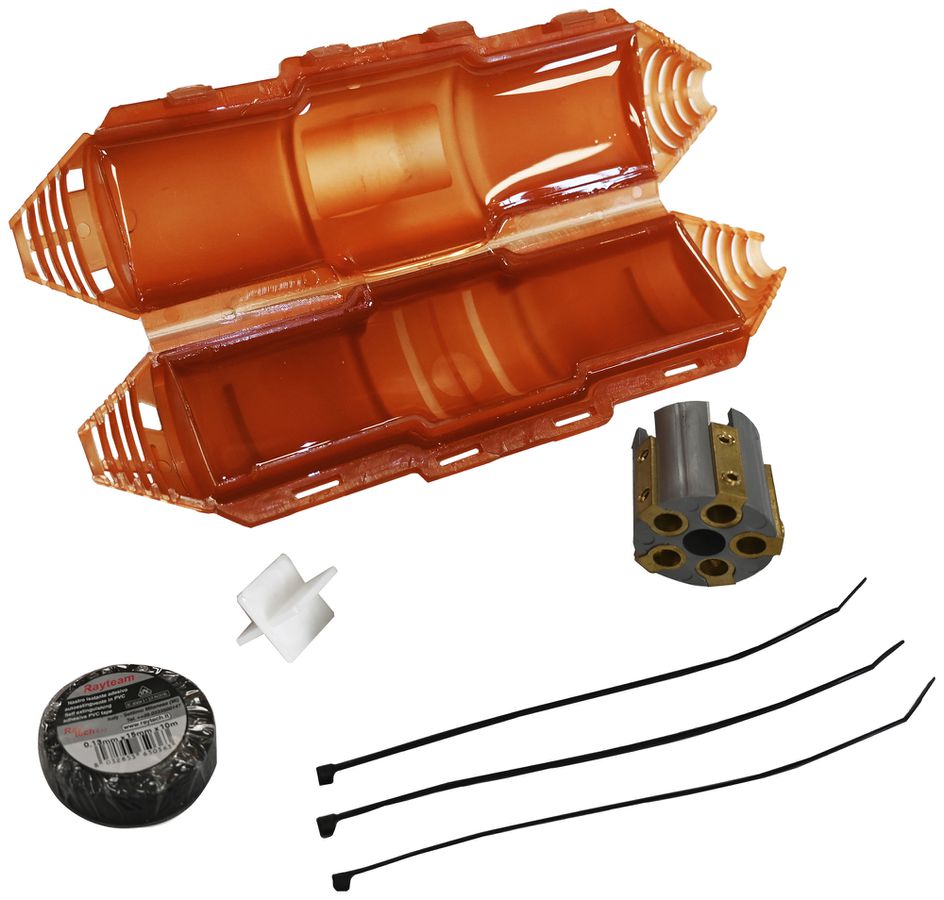 Manchon de jonction Raytech READY CAST L16/25 avec gel Ø8…30mm 5×16mm² IP68 or