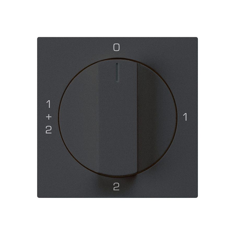 Frontset für Drehschalter S1 schwarz 60×60mm kallysto 0-1-1+2-2