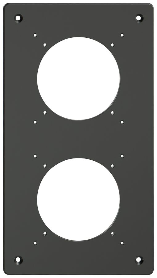 Plaque de montage Feller NEVO SNAPFIX® 2×1 Ø69mm 125×225mm noir