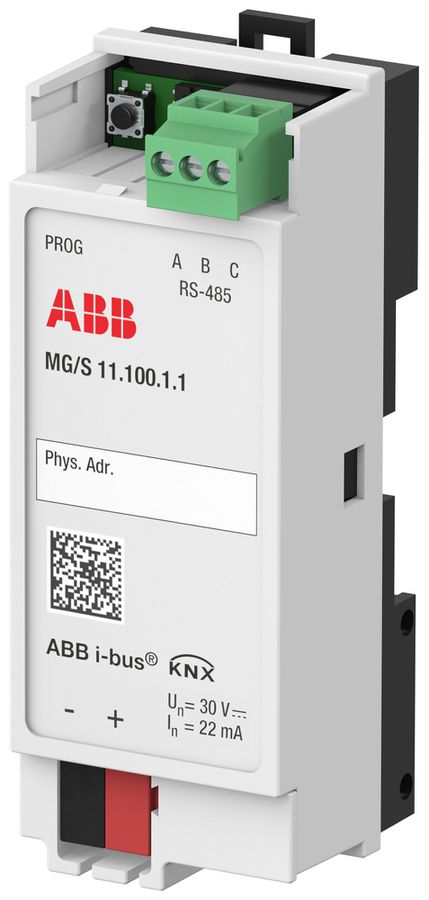 Interfaccia dati AMD ABB MG/S 11.100.1.1, gateway KNX ↔ Modbus RTU, 2UM