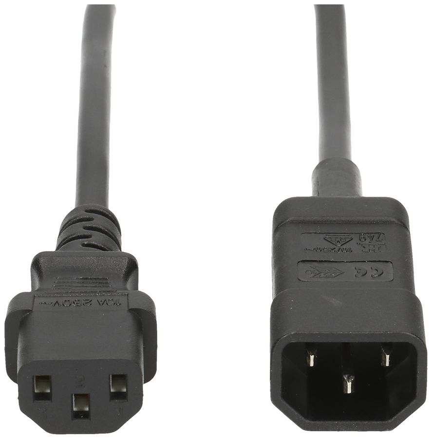 Câble d'appareils MH PVC 10A 230V 3×1mm² C14/C13 3m noir