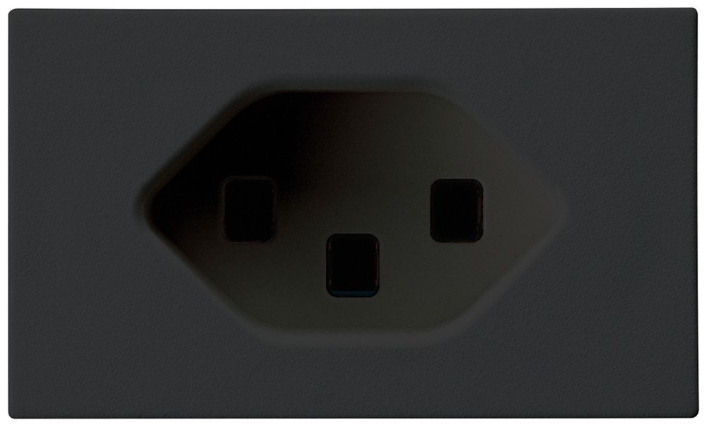 Prise INC FLF Hager type 23 noir bornes à vis