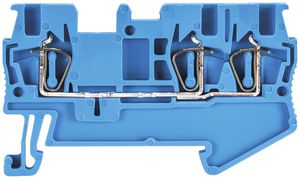 Morsetto passaggio componibile WKF 0.08…1.5mm² 17.5A 500V 3×molla 1 pi.35mm blc