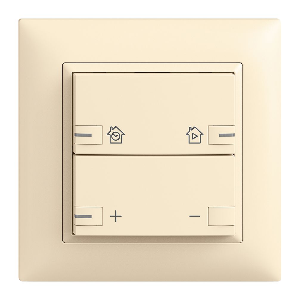 UP-Frontset EDIZIOdue zeptrionAIR Dimmer mit Bez. mit LED vanille