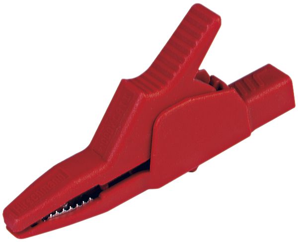 Pince crocodile AK 2B 2540 système 4mm, isolé, rouge