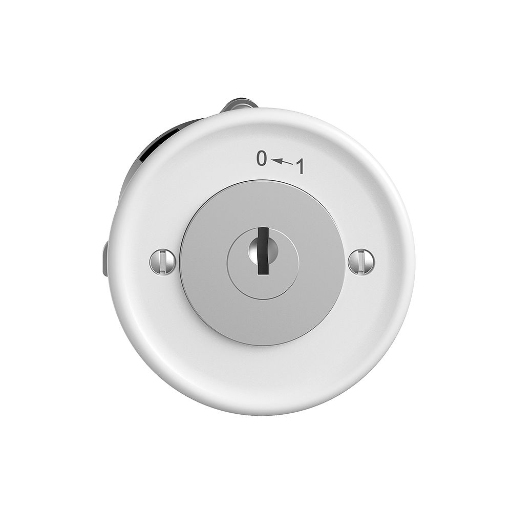 Contact pivotant ENC 0<-1/1P STANDARDdue blanc avec serrure de sûreté