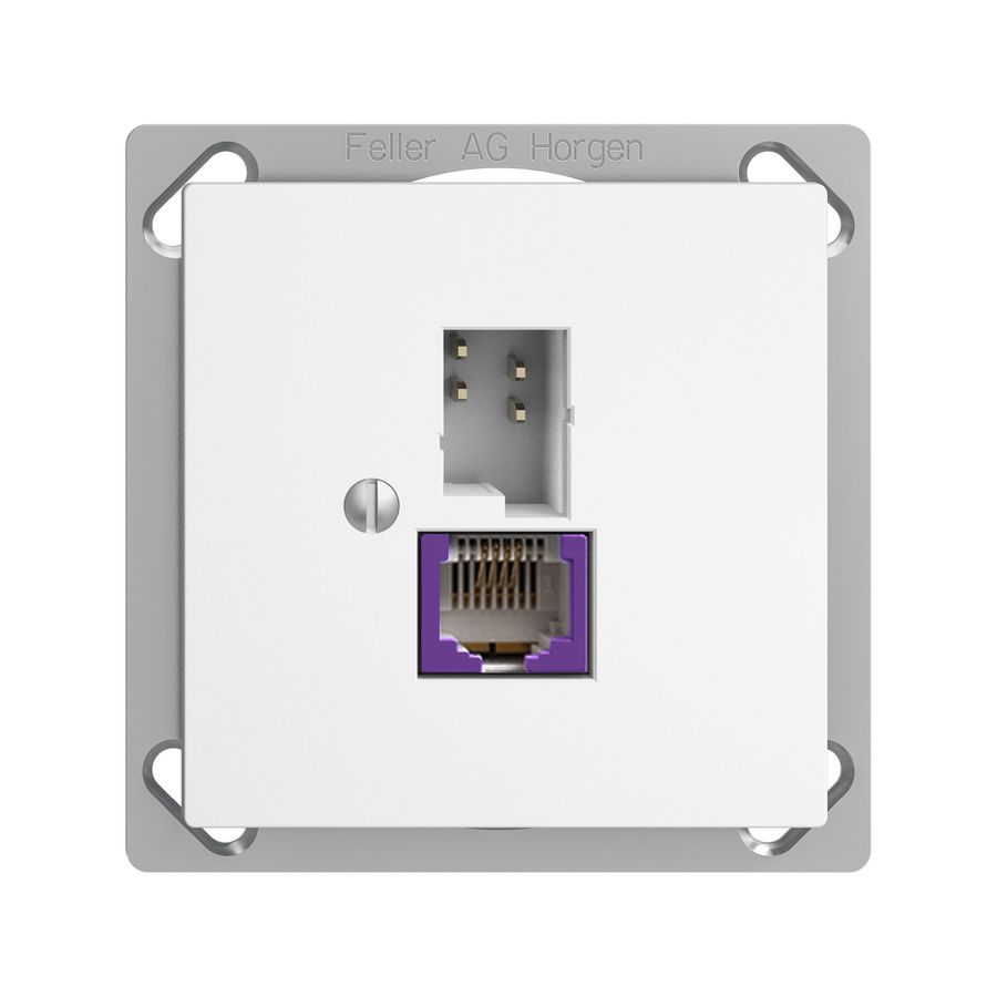 EB-Dose T+T 6P/1×RJ45 DSL-Breitband EDIZIOdue weiss