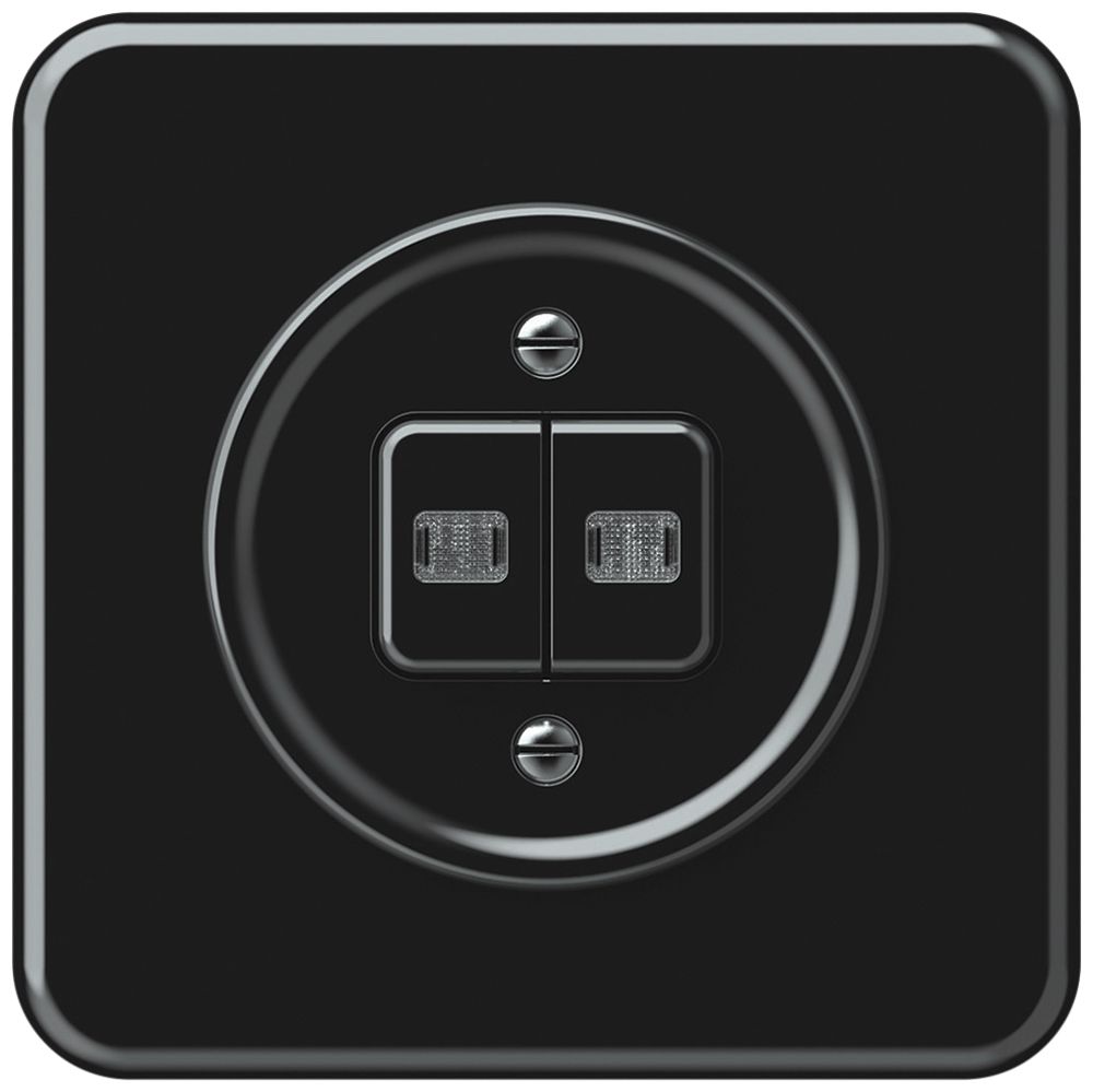 UP-Leuchtdruckschalter origin Sch 1 (3+3) 2×LED 92×92mm schwarz