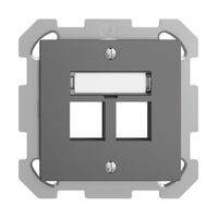UP-Montageset EDIZIOdue FM, Geradeauslass, für 2×Keystone, dunkelgrau