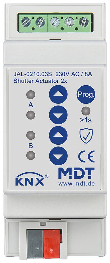 REG-Jalousieaktor KNX MDT JAL-0210.03S 2-Kan 8A 300W 230VAC 2TE