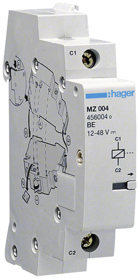Déclencheur à émission de courant Hager 24…48VAC 12…48VDC p.disjoncteur, vis