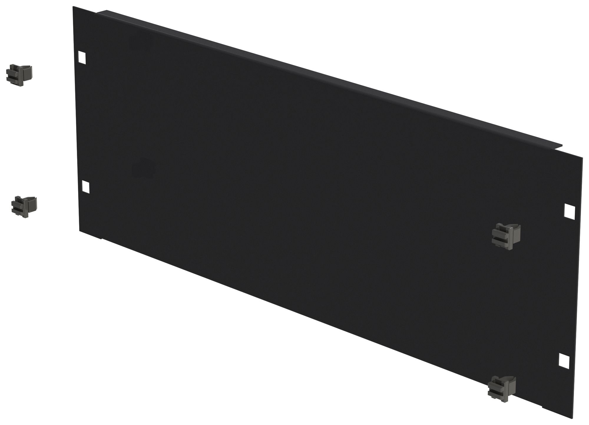 Placca cieca 19" chiusura rapida 4UM Stahl nero