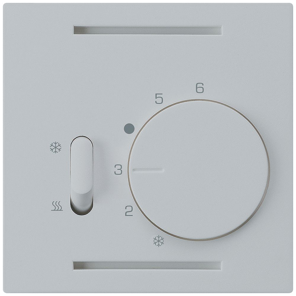 Thermostat Hager kallysto A, mit Schalter Heizen/Kühlen, hellgrau