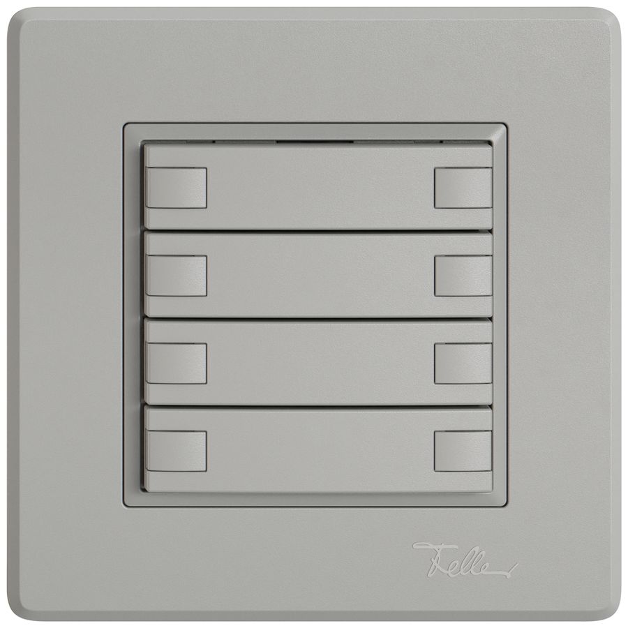 Poussoir universel ENC EDIZIO.liv UNI SNAPFIX® s.LED 8× comm.1T grc