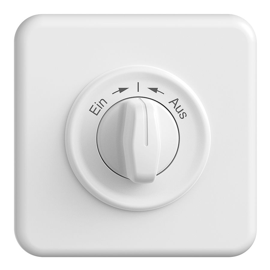 Kit frontal STANDARDdue Ein->I<-Aus blanc 90×90mm pour contact pivotant