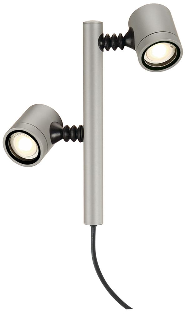 Spiessleuchte SLV NEW MYRA, 2×GU10 4.5W IP44 silbergrau