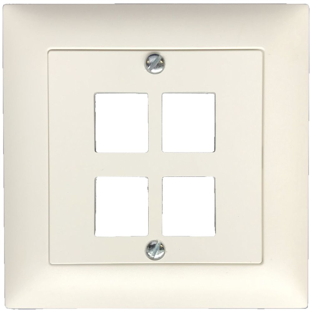 Prise de raccordement ENC ELBRO Keystone, design EDIZIOdue, 4×, vide, blanc